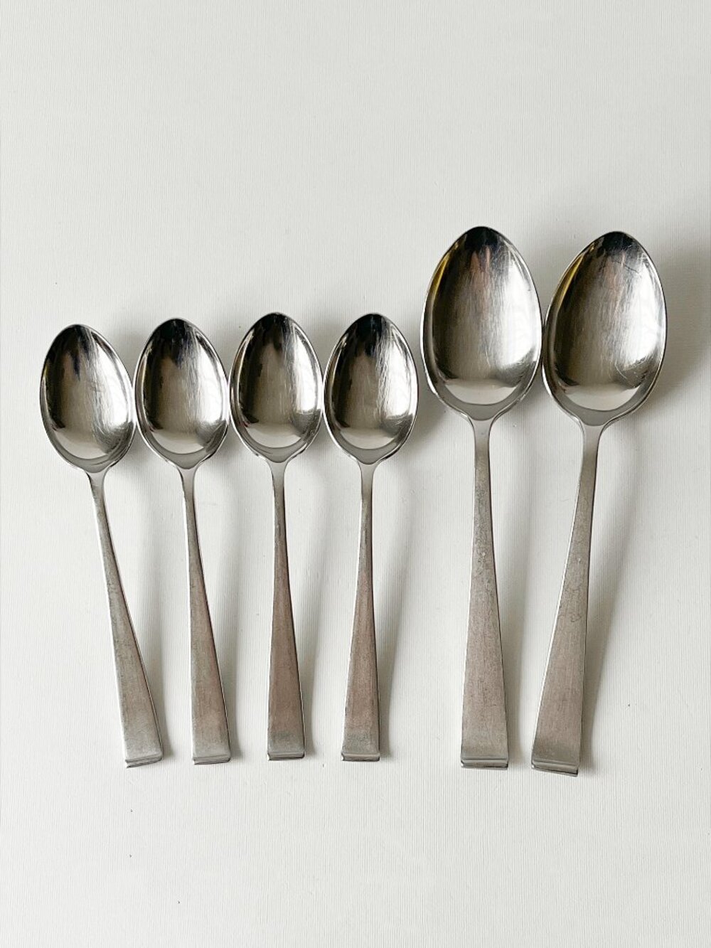 Vintage Lyon Stainless New Charm 6 Spoons Flatware USA Made MCM